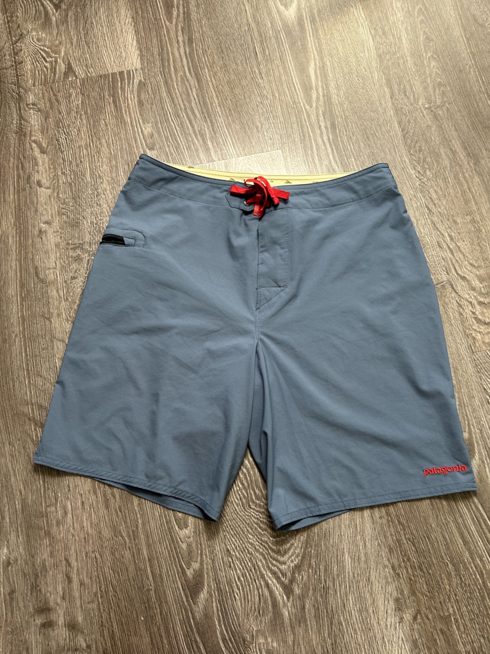Patagonia Blue Boardshorts no liner  with Red Drawcord no size tag